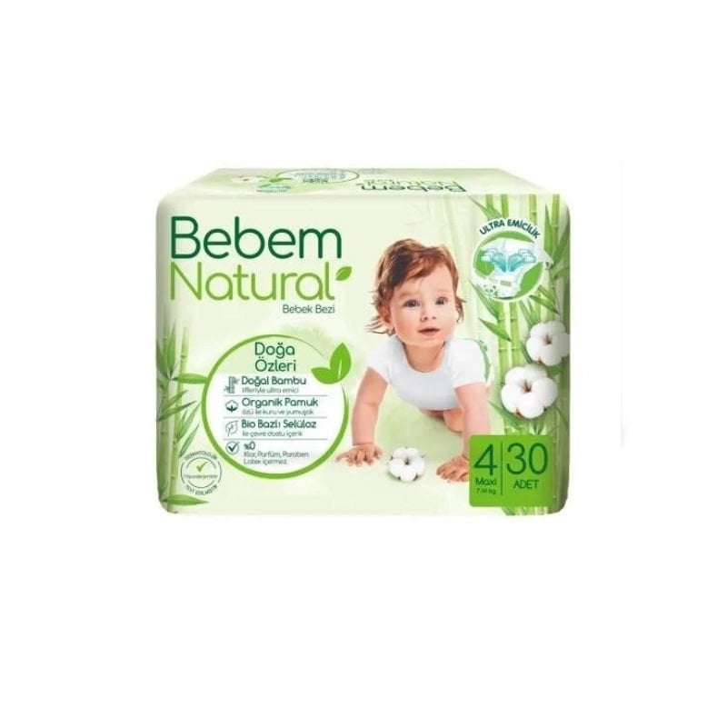 Bebem Natural Maxi Bebek Bezi 4 Numara 30 Adet