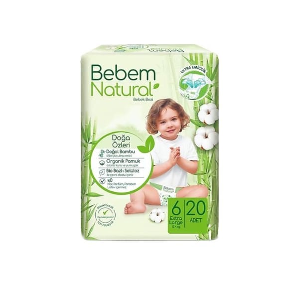 Bebem Natural Extra Large Bebek Bezi 6 Numara 20 Adet