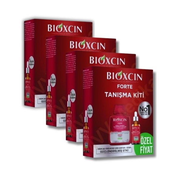 Bioxcin Forte Saç Dökülmesine Karşı Şampuan 300 ml + Serum 4 Paket
