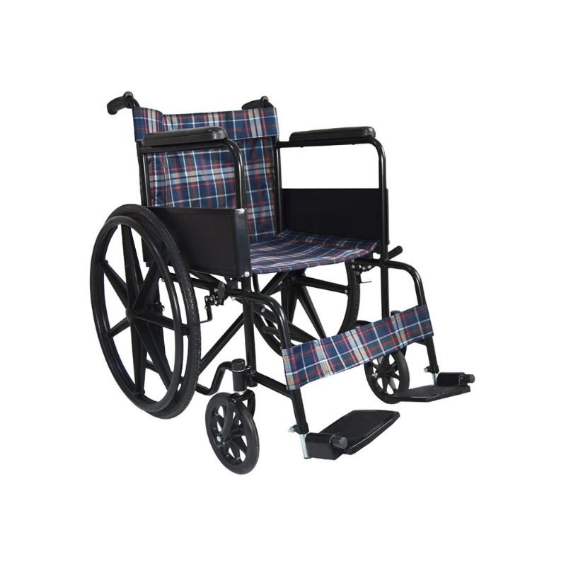 Golfi G100E Manual Standard Wheelchair Plaid Fabric