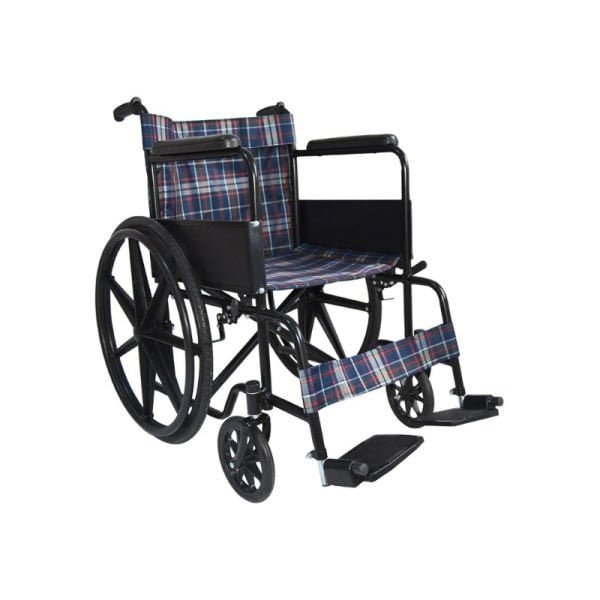Golfi G100E Manuel Standart Tekerlekli Sandalye Ekose Kumaş