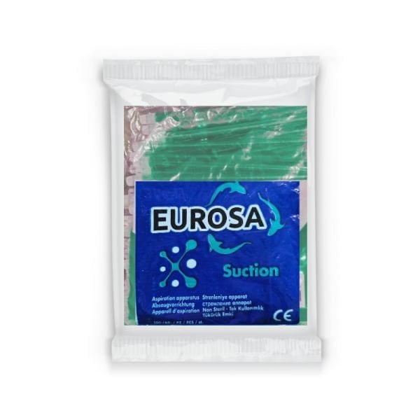 Eurosa Tükürük Emici Sakşın Yeşil 100 Adet