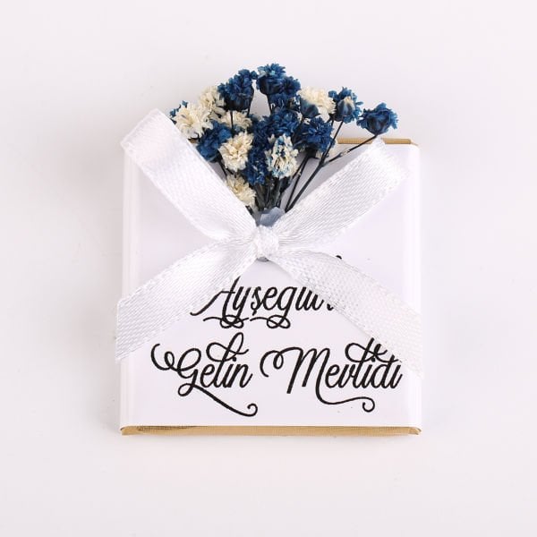 Madlen Çikolata - Çiçek, Kurdele ve Sticker Etiketli