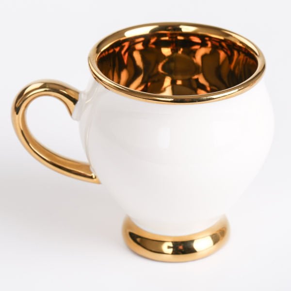 Porselen Kahve Fincanı  -  Gold Detaylı