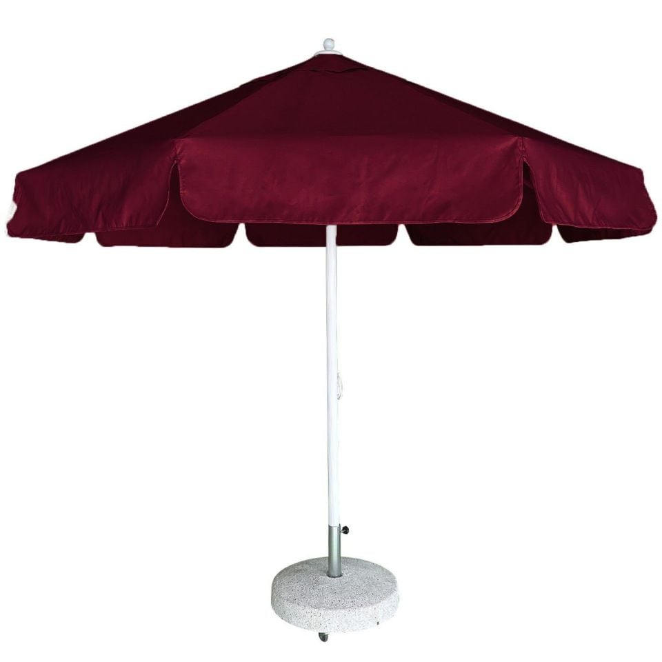 3m Yuvarlak İpli Havuz Şemsiyesi Polyester Dokuma Kumaş Bordo