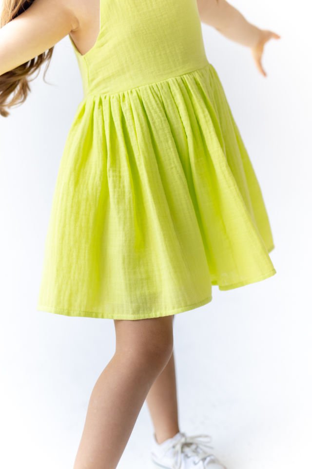 Limon Yeşili Kız Çocuk Elbise Dollcake