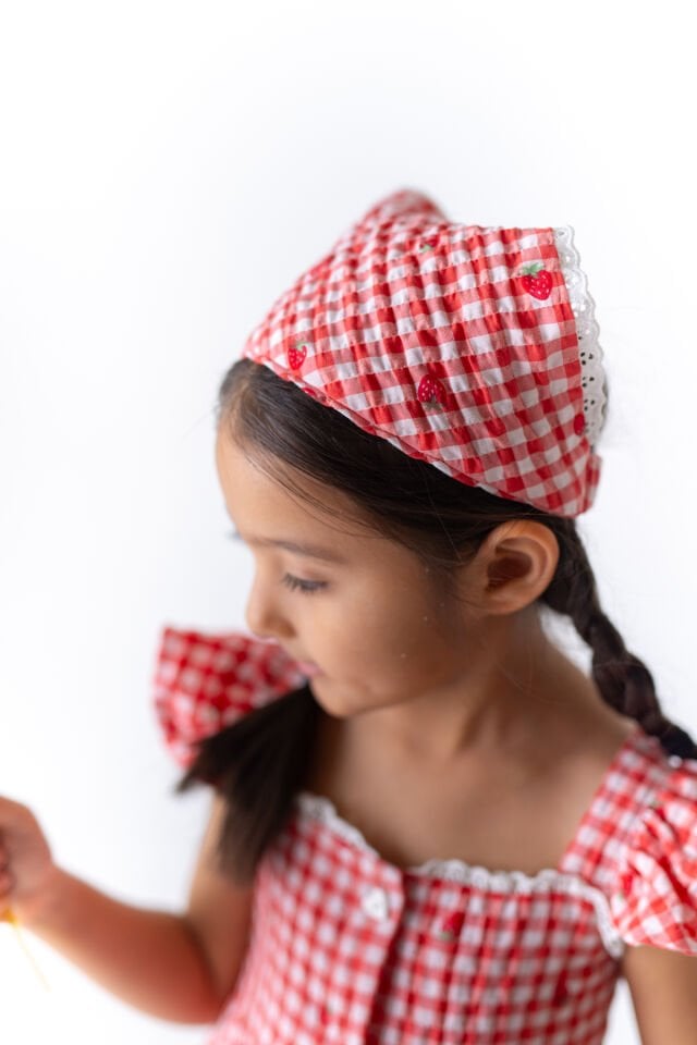 Kırmızı Kız Çocuk Bandana Martha Pöti