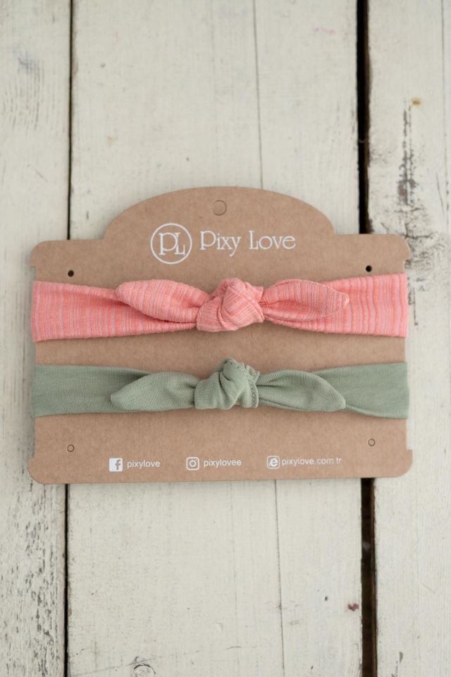 Haki Kız Bebek 2'li Bandana Set Poa