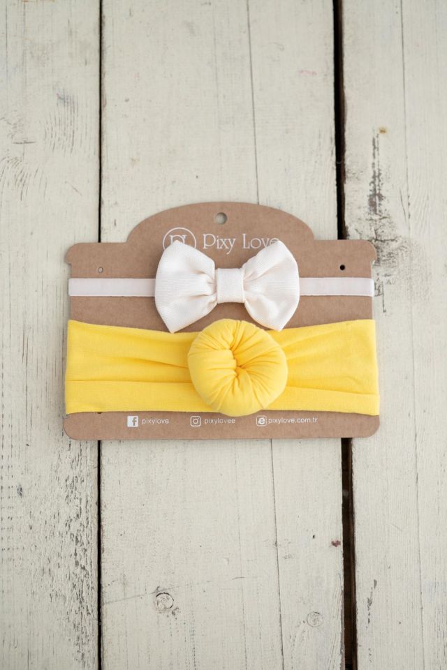 Sarı Kız Bebek 2'li Bandana Set Maria