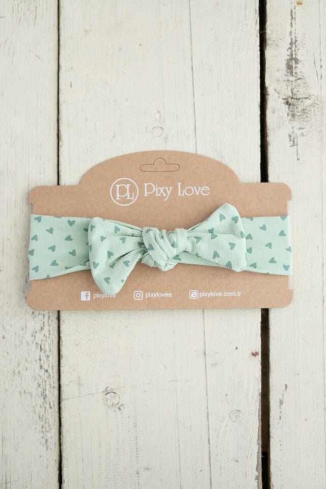 Yeşil Kız Bebek Bandana Poa Fiyonk Heart