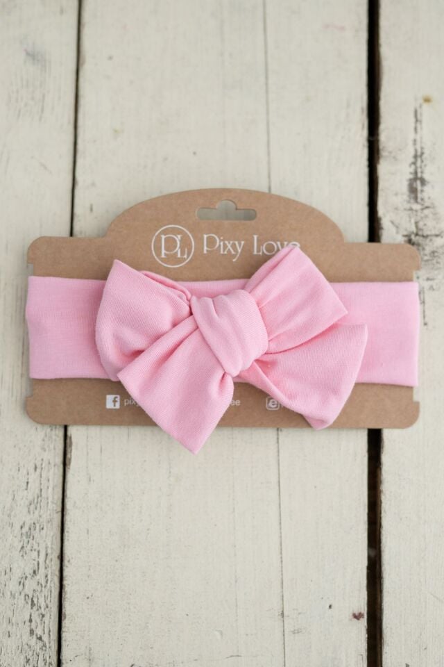 Pembe Kız Bebek Bandana Fiyonk Liona