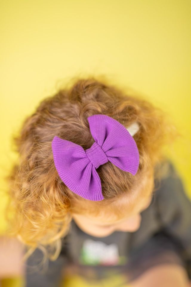 Mor Kız Çocuk Bandana Fiyonk Pure