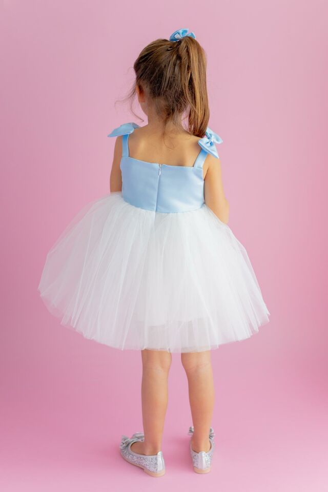 Mavi Kız Çocuk Elbise Lady Bow