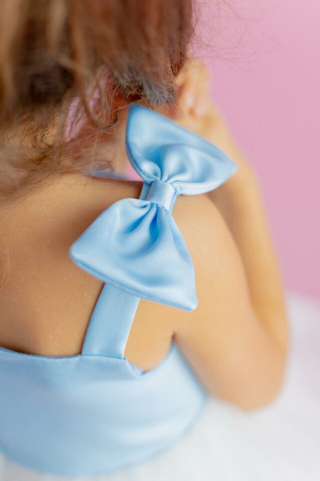 Mavi Kız Çocuk Elbise Lady Bow