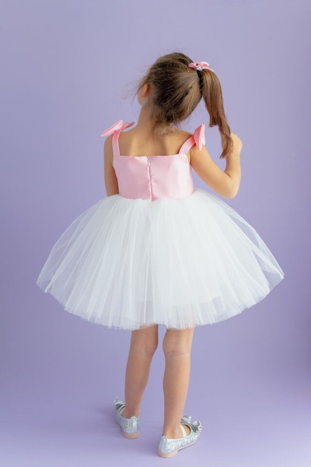 Pembe Kız Çocuk Elbise Lady Bow