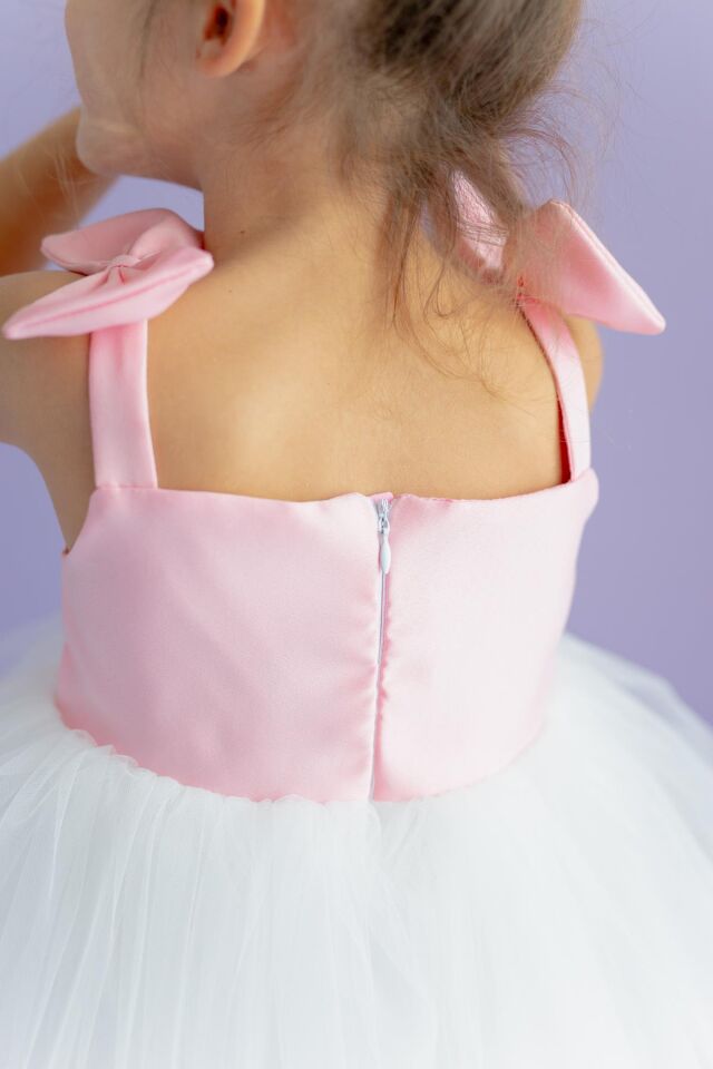 Pembe Kız Çocuk Elbise Lady Bow