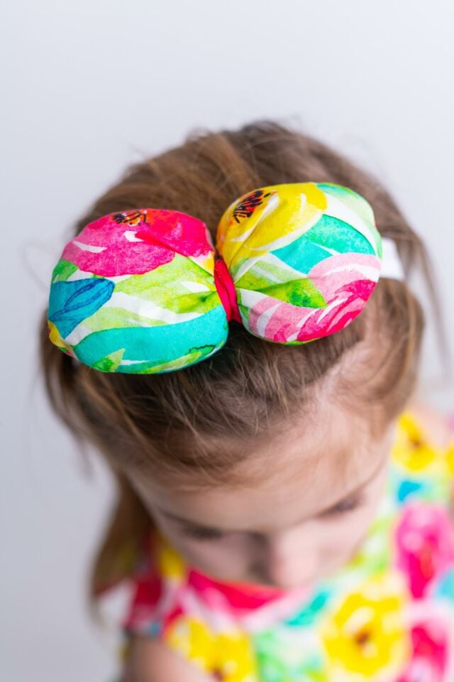 Renkli Kız Çocuk Bandana Elips Floral