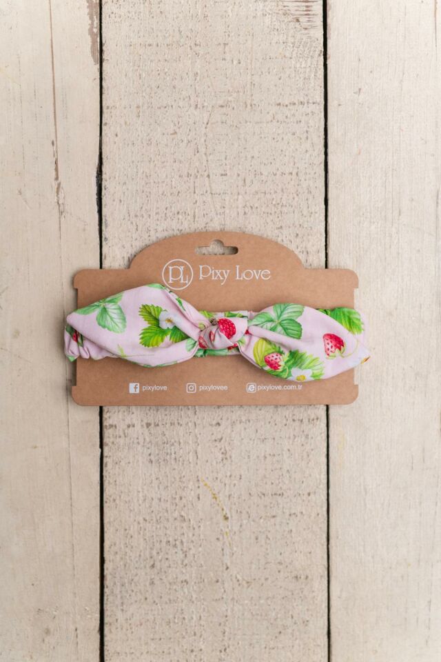 Pudra Kız Bebek Bandana Tırtıl Strawberry