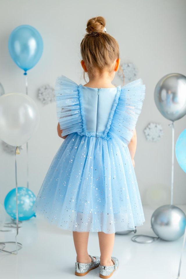Mavi Kız Çocuk Elbise Sweety Snowflake