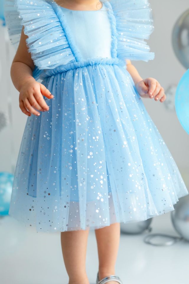 Mavi Kız Çocuk Elbise Sweety Snowflake