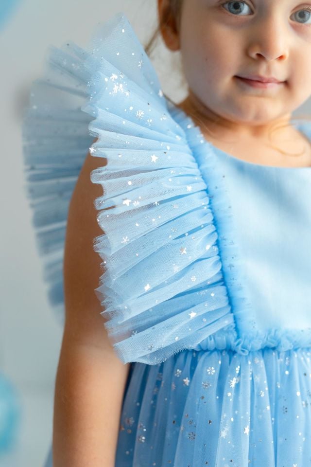 Mavi Kız Çocuk Elbise Sweety Snowflake