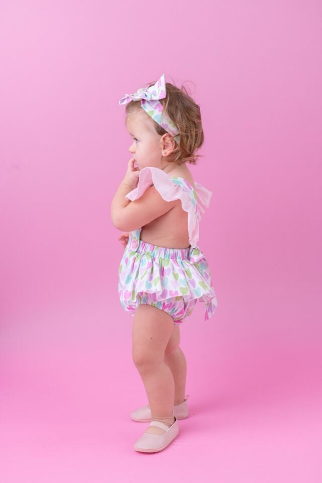 Ekru Kız Bebek Tulum Coco Stella Heart