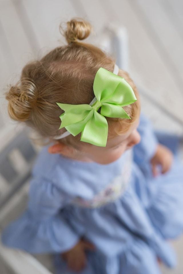Açık Yeşil Kız Çocuk Bandana Fiyonk Ribbon