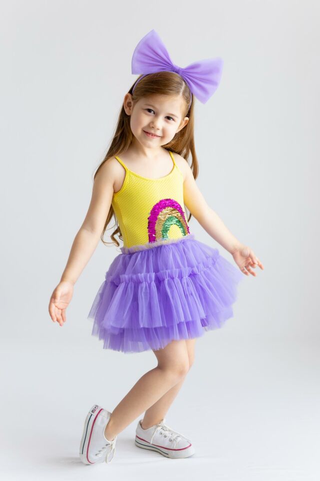 Lila Kız Çocuk Elbise Jenny Rainbow