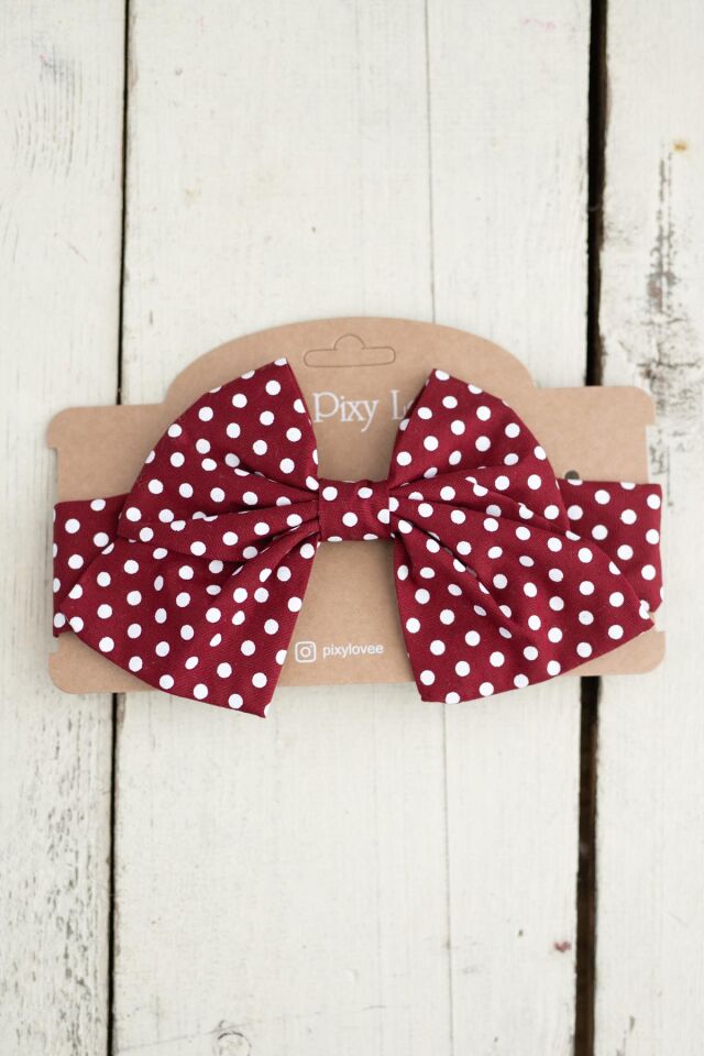 Bordo Kız Bebek Bandana Fiyonklu Poa Ponte