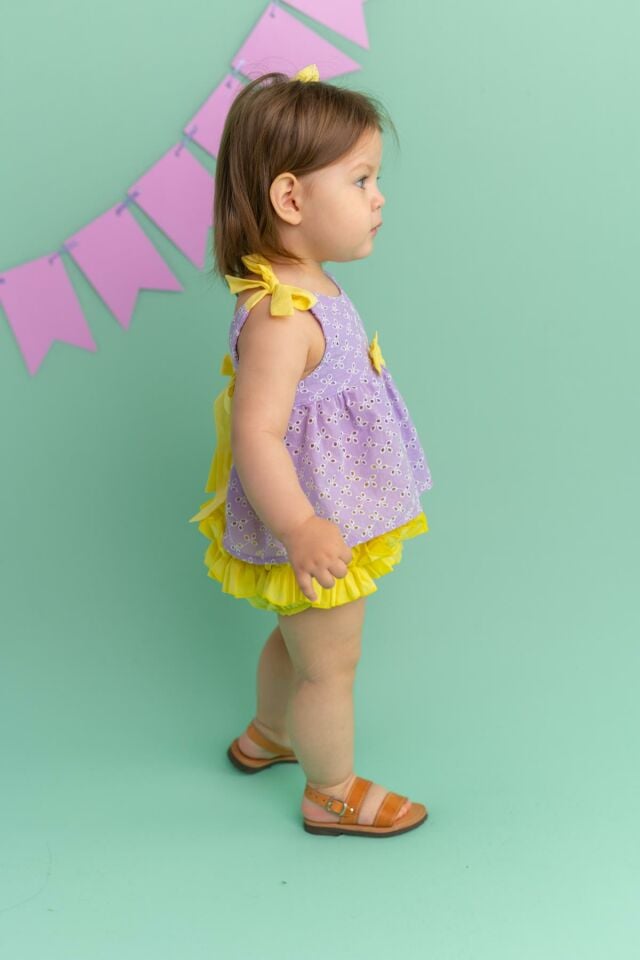 Lila Kız Bebek Takım Sandy