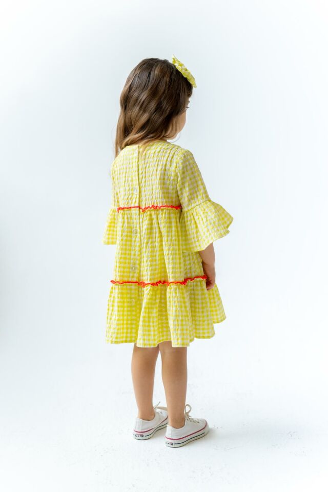 Sarı Kız Çocuk Elbise Farbela Mini Pöti