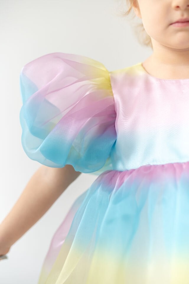 Renkli Kız Çocuk Elbise Bubble Rainbow