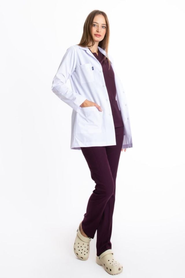 TUNİK BOY, UZUN KOL, KLASİK YAKA, KADIN DOKTOR ÖNLÜĞÜ