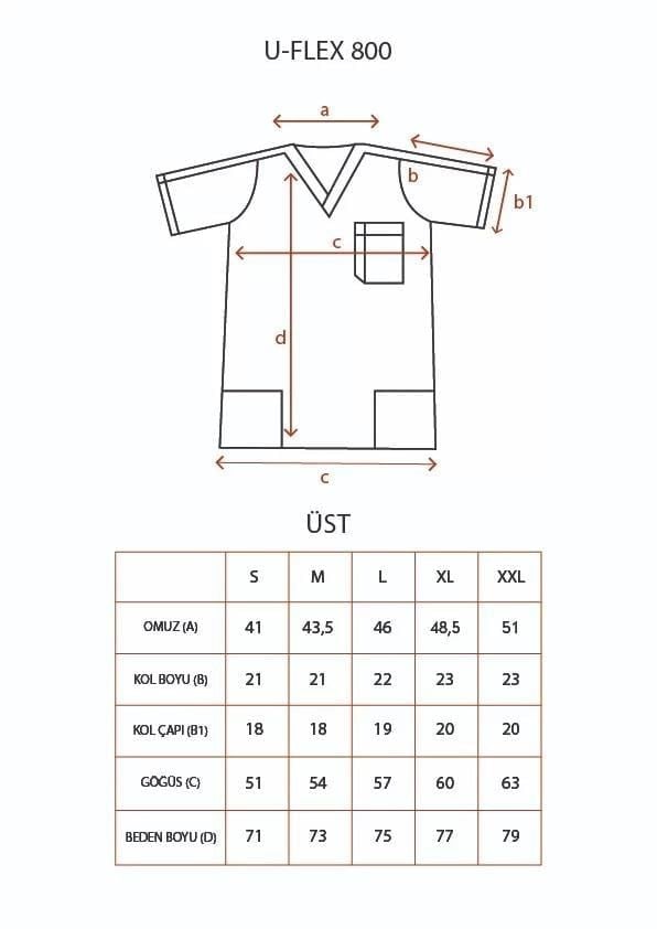 LACİVERT U-FLEX 800 ERKEK SCRUBS TAKIM