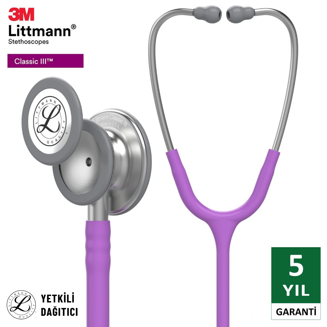 5832 3M™ Littmann® Classic III™ Stetoskop, Paslanmaz Çelik Çan, Lavanta Hortum