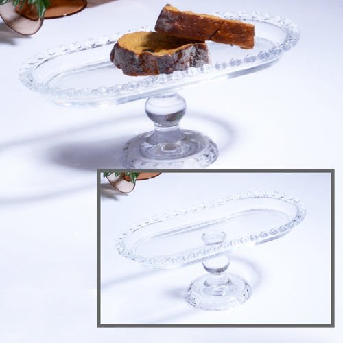 Cam Ayaklı Oval Sunumluk