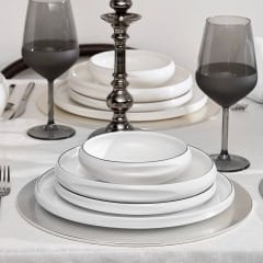 Karaca Streamline Sunset Platin 59 Parça 12 Kişilik Yemek Takımı