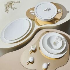 Karaca Fine Pearl Extra Chanak 62 Parça 12 Kişilik İnci Yemek Takımı Gold