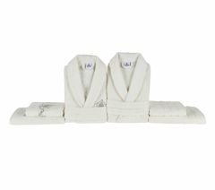 Karaca Home Desma Aile Banyo Seti OffWhite