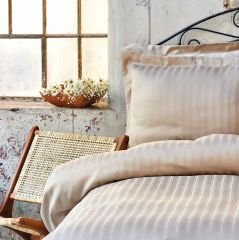 Karaca Home Charm Bold Bej %100 Pamuk Saten Çift Kişilik Nevresim Takımı
