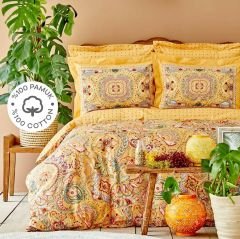 Karaca Home Manas Hardal %100 Pamuk Çift Kişilik Nevresim Takımı