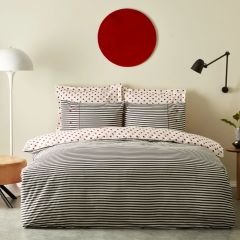 Karaca Home Polka %100 Pamuk Çift Taraflı Çift Kişilik Nevresim Takımı Siyah