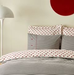 Karaca Home Polka %100 Pamuk Çift Taraflı Çift Kişilik Nevresim Takımı Siyah