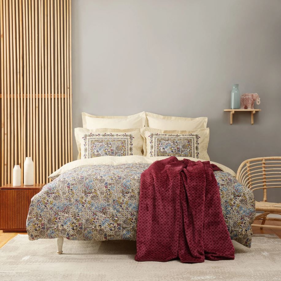 Karaca Home Cottage Bordo Çift Kişilik Winter Set