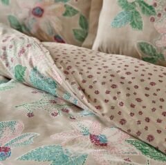 Karaca Home Fiore Bej Çift Kişilik %100 Pamuk Nevresim Takımı Fitted