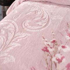 Karaca Home Sakura Gül Kurusu Çift Kişilik Embosy Battaniye