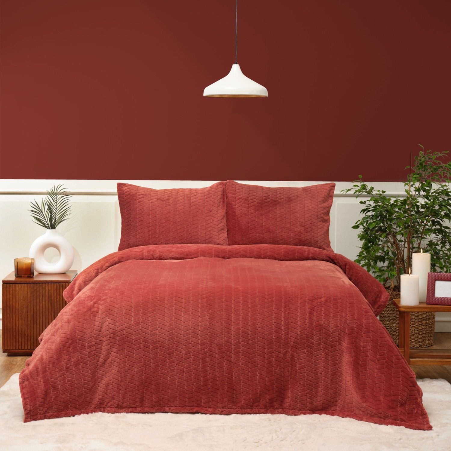 Karaca Home Terracotta Çift Kişilik Wellsoft Yatak Örtüsü