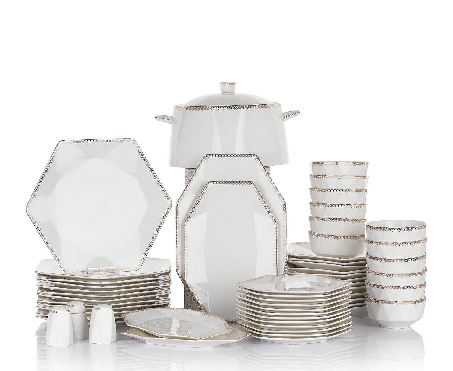Schafer Moderna 60 Parça 12 Kişilik Gümüş Yemek Takımı