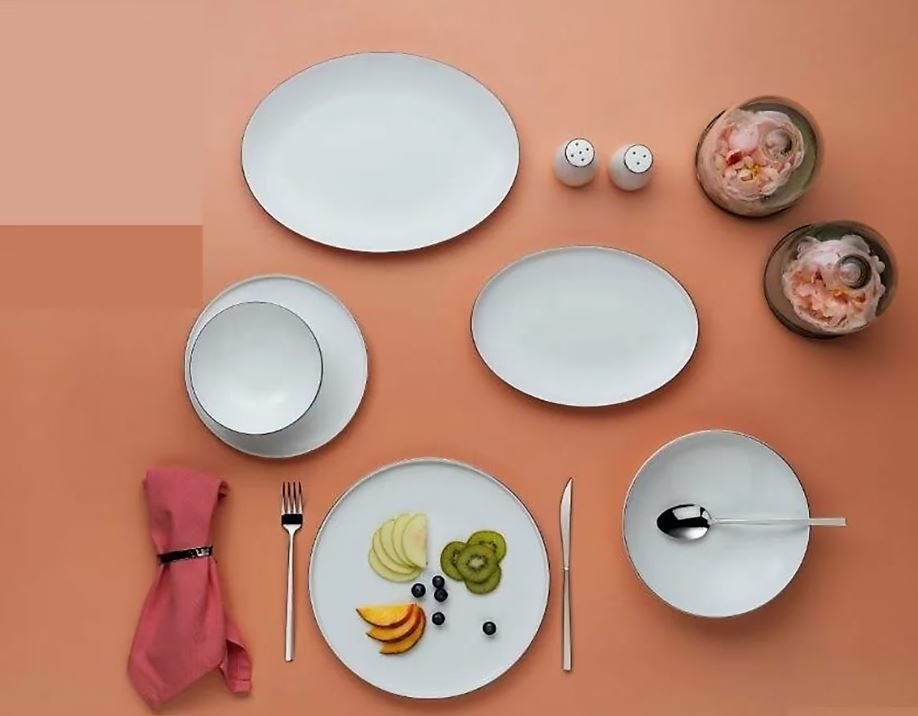 Schafer Jolly 56 Parça 12 Kişilik Platin Yemek Takımı