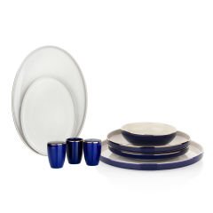 Schafer Adel Navy Blue 56 Parça 12 Kişilik Yemek Takımı